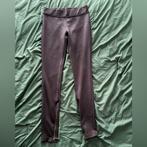 Free People Black Leather Leggings with Zippers